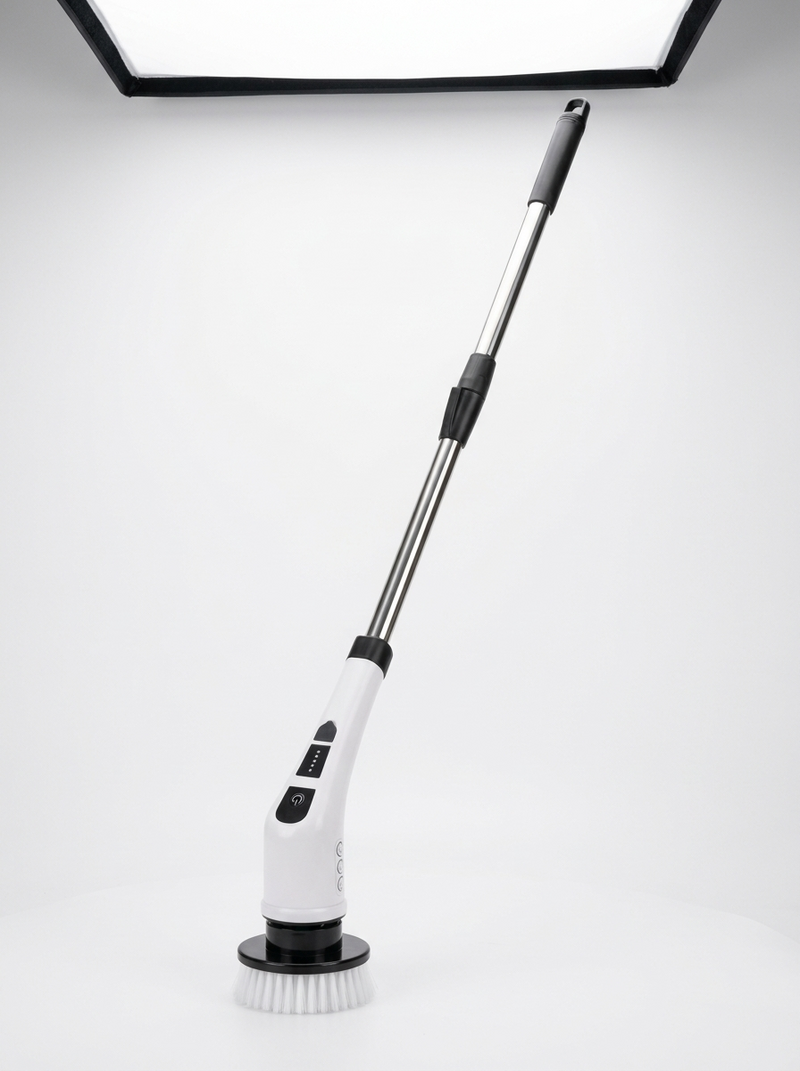 Electric Bathroom Scrubber telescoping handle extended